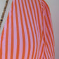 Musselin Midikleid rosa orange gestreift
