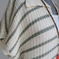 Strickkleid Poloshirt Kragen gestreift beige khaki Cotton